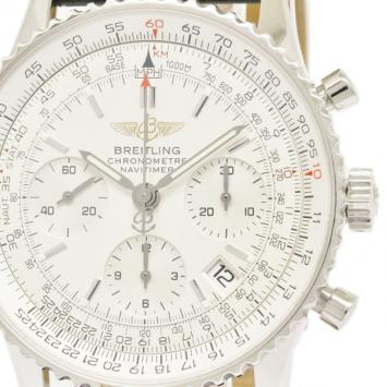 Pre Owned Breitling White Stainless Steel Navitimer Men's Wristwtch 42MM