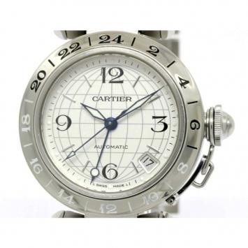 Cartier White Stainless Steel Pasha C Meridian Unisex Wristwatch 35MM