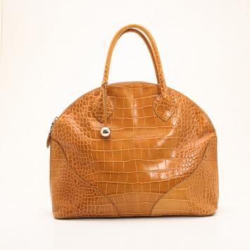 Furla Croc Embossed Dome Satchel