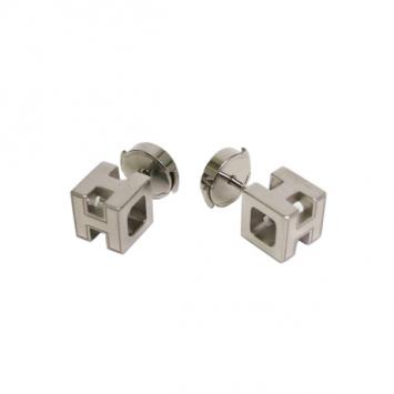 Hermès H Cube Silver Plated Earrings