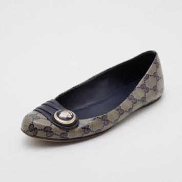 Gucci Navy Crystal Hysteria Ballet Flats Size 37.5