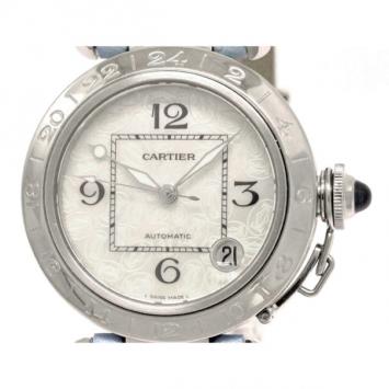 Cartier White Stainless Steel Pasha C GMT 2004 Christmas Limited Women's Watch 35MM