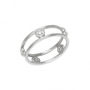 Tiffany & Co. Platinum Double Band Diamond Ring Size 53
