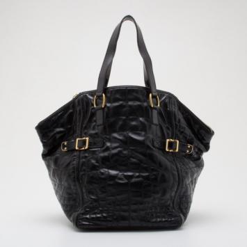 Yves Saint Laurent Black Patent Leather Downtown Tote