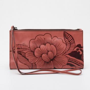 Gucci Pink and Brown Tom Ford Floral Tattoo Clutch