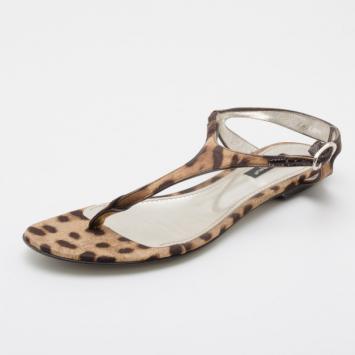 Dolce and Gabbana Leopard Thong Sandals Size 36 