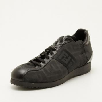 Fendi Black Zucca Monogram Sneakers Size 37.5