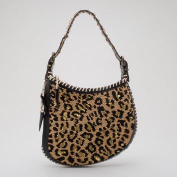 Fendi Beaded Safari Leopard and Sequin Hobo