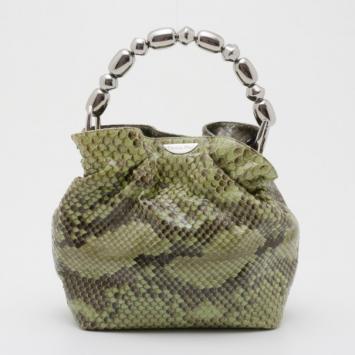 Dior Green Python Small Top Handle Bag