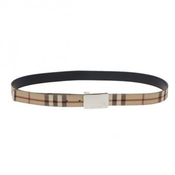 Burberry Novacheck Canvas Logo Plaque Belt 100CM