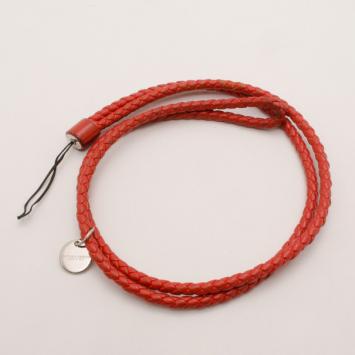 Bottega Veneta Red Intrecciato Nappa Cell Phone Strap