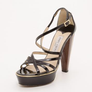 Jimmy Choo Black Platform Sandals Size 37.5