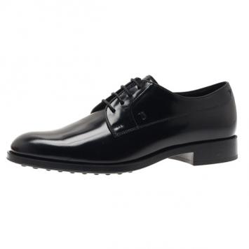 Tod’s Black Glazed Leather Oxfords Size 36