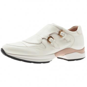 Tod’s White Leather Buckle Detail Sneakers Size 38