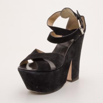 Giuseppe Zanotti Black Suede Platform Sandals Size 41