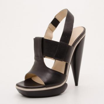 Balenciaga Black Leather Platform Sandals Size 38.5