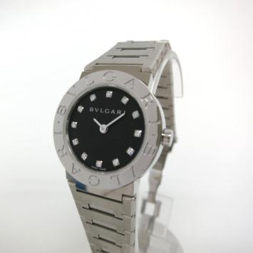 Bvlgari 12P Wristwatch SS Black/Silver Ladies