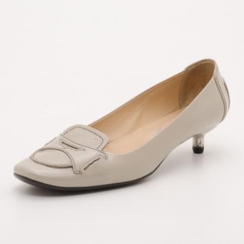 Tod's Beige Patent Kitten Heel Pumps Size 37.5