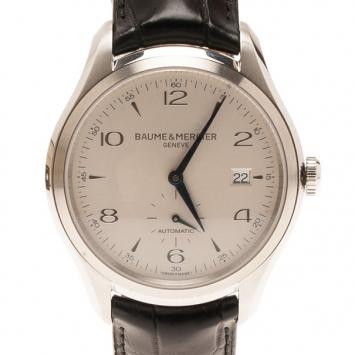 Pre Owned Baume & Mercier Beige Stainless Steel Clifton Men's Wristwatch 40MM