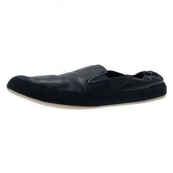 Pre Owned Prada Sport Navy Leather Loafers Size 43