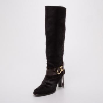 Bally Brown Pony Hair Boots Size 36.5