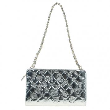 Chanel Metallic Gold Patent Charms Pochette