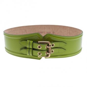 Burberry Prorsum Green Patent Leather Corset Belt 80CM
