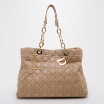 Dior Lady Dior Beige Cannage Soft Shopper Tote