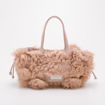 Valentino Light Pink Tulle Rosette Tote