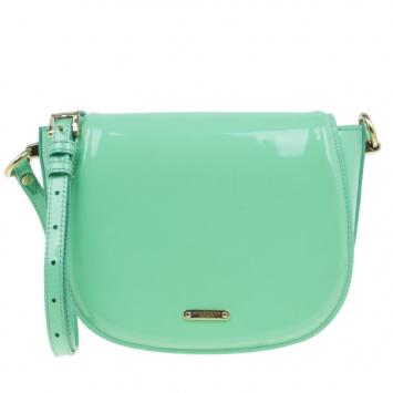 Burberry Green Patent Leather Shoulder Bag