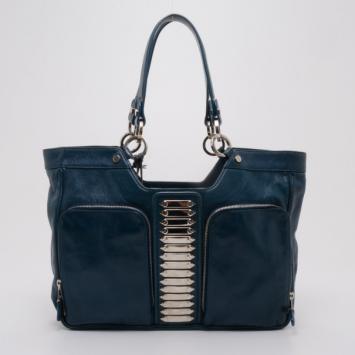 Balenciaga Blue Lambskin Sac Clous
