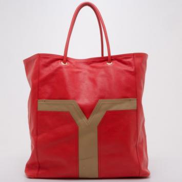 Saint Laurent Paris Lucky Chyc Color-Block Leather Tote