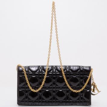 Dior Lady Dior Patent Cannage Evening Bag