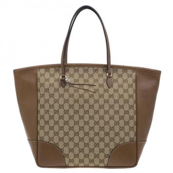 Gucci Beige/Ebony GG Monogram Canvas Bree Tote