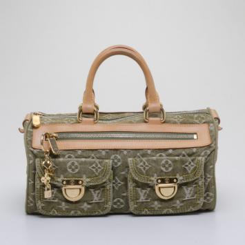 Louis Vuitton Neo Speedy Green Denim Bag