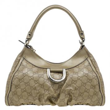 Gucci Gold Leather Guccissima D Gold Small Hobo