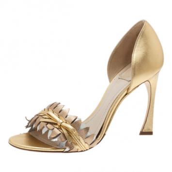 Dior Metallic Leather D'orsay Pumps Size 37.5