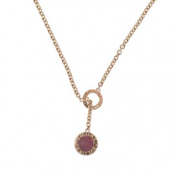 Bvlgari Bvlgari 18K Yellow Gold and Lapis Coral Pendant Necklace