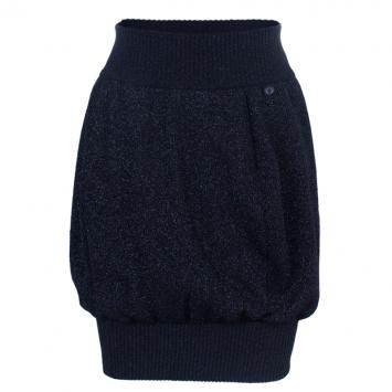 Pre Owned Chanel Black Metallic Tube Skirt M