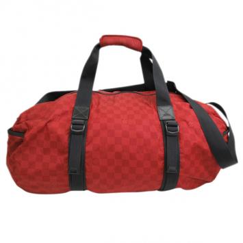 Pre Owned Louis Vuitton Red Damier Aventure Keepall 55