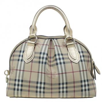 Burberry Bronze Haymarket Check Thornley Bowling Bag