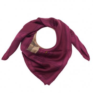 Burberry Magenta Novacheck Silk Square Scarf