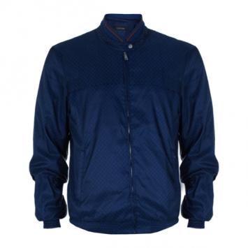 Pre Owned Gucci Navy Nylon Monogram Men's Bomber Jacket L