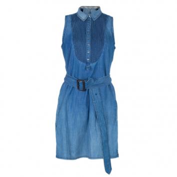 Burberry Denim Pleated Yoke Dress M