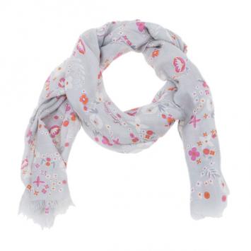 Louis Vuitton Grey Floral Stole