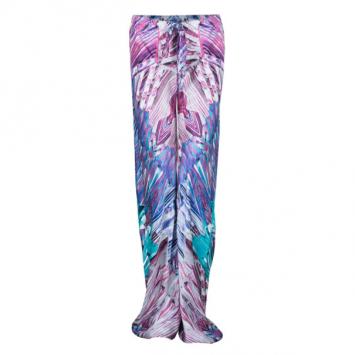 Roberto Cavalli Pink Hued Silk Palazzo Pants S