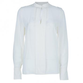 Chloe Off-White Silk Paneled Front Shirt S