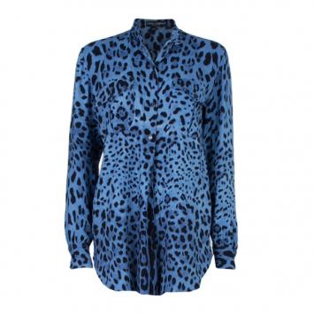 Dolce and Gabbana Blue Animal Print Button Down Shirt S