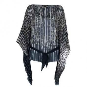 Roberto Cavalli Leopard Print Short Kaftan Top S
