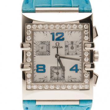Omega White Stainless Steel Constellation Quadra Women's Wristwatch 29MM